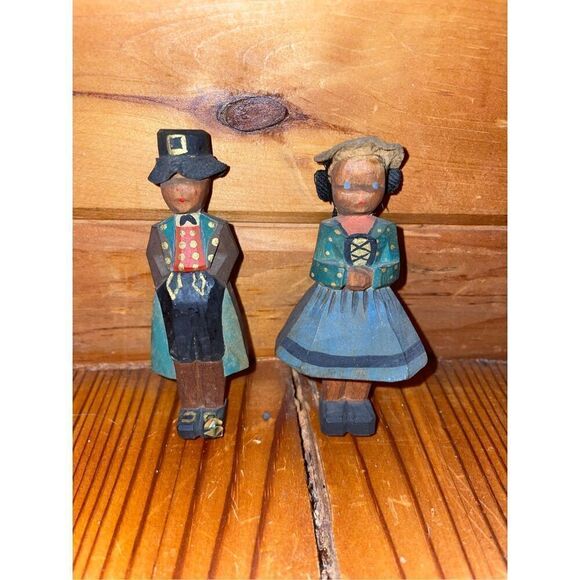 Wood Carved Dolls - Picture 1 of 3